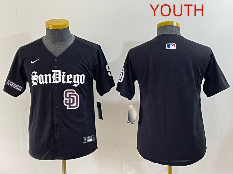 Youth 2025 San Diego Padres Blank Black Five generations Joint Name Nike MLB Jersey style 8->youth mlb jersey->Youth Jersey